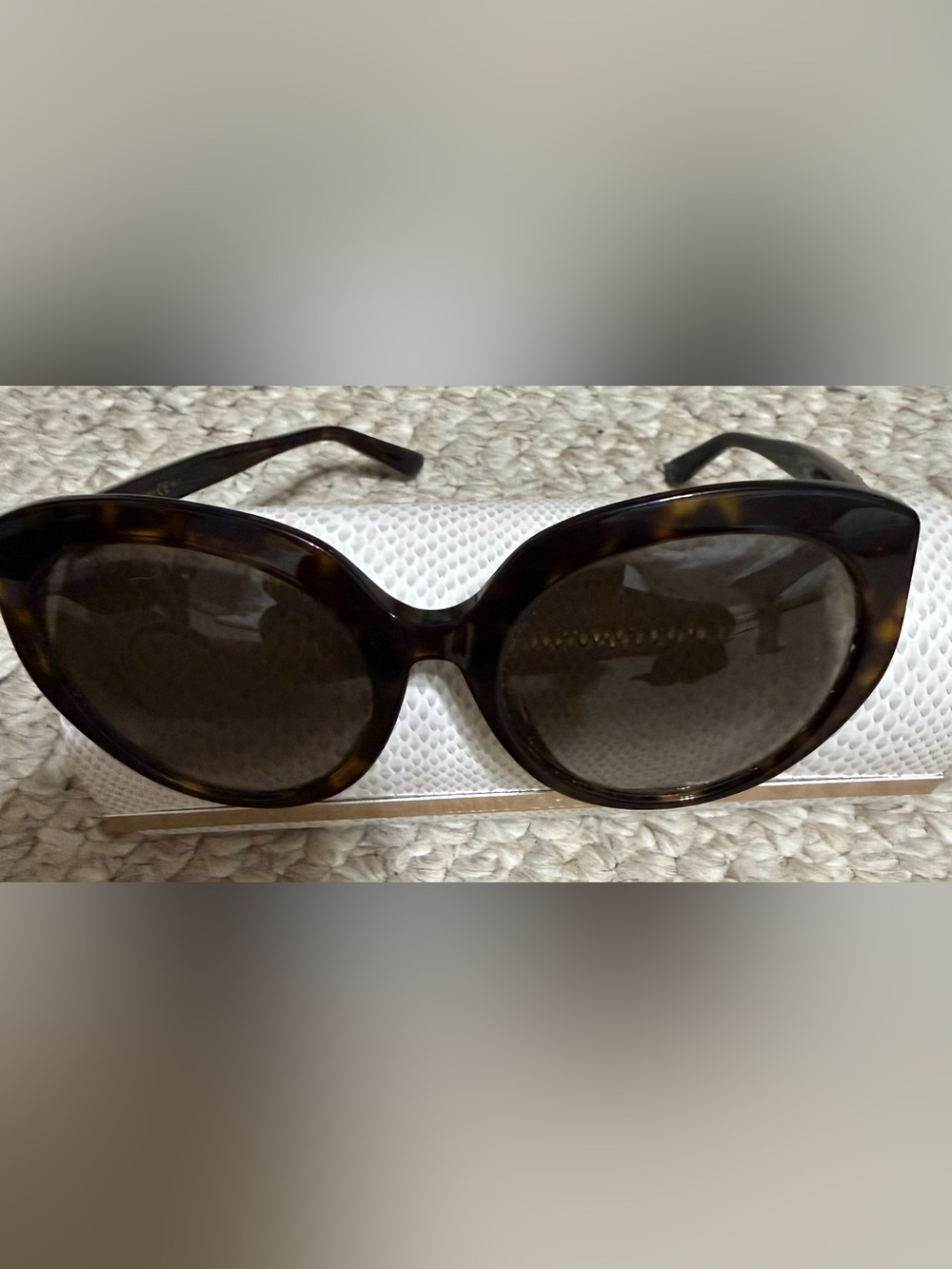Jimmy Choo Tortoiseshell Cat-Eye Sunglasses with Dark Brown Lenses
